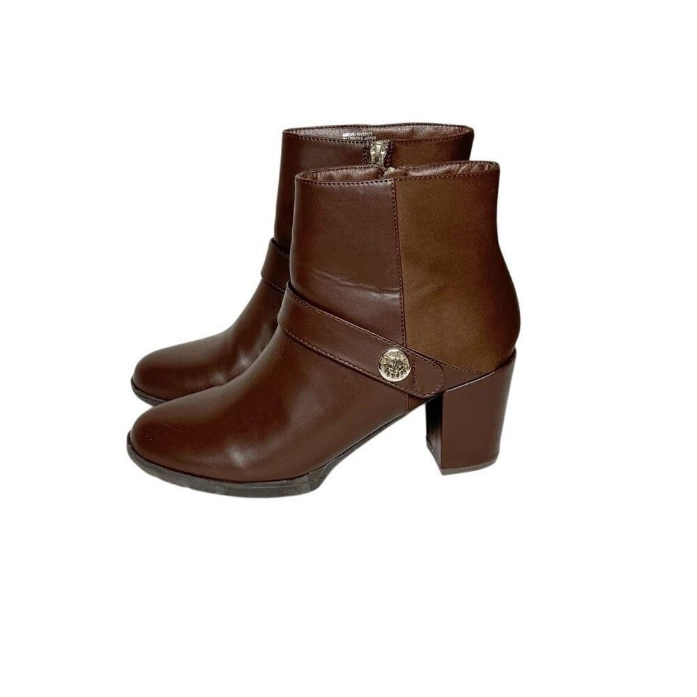 Anne Klein dark brown akrive block heeled ankle boots size 7.5